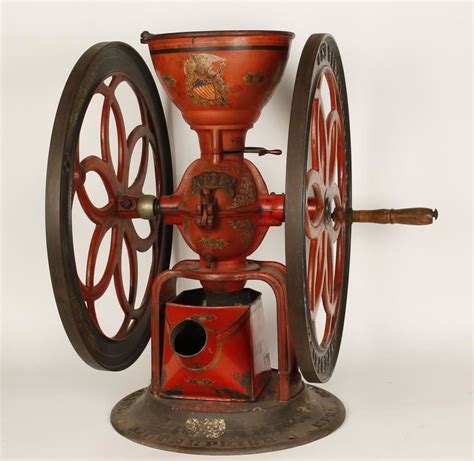 Antique Cast Iron Double Wheel Coffee Grinder