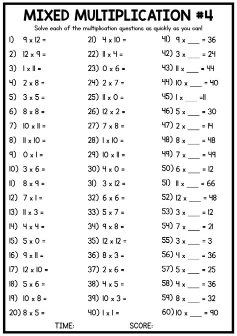 1 Times Tables Worksheets