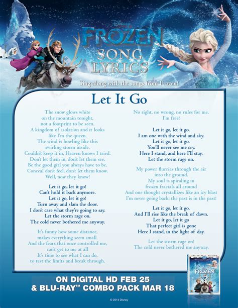 Frozen Let It Go Lyrics