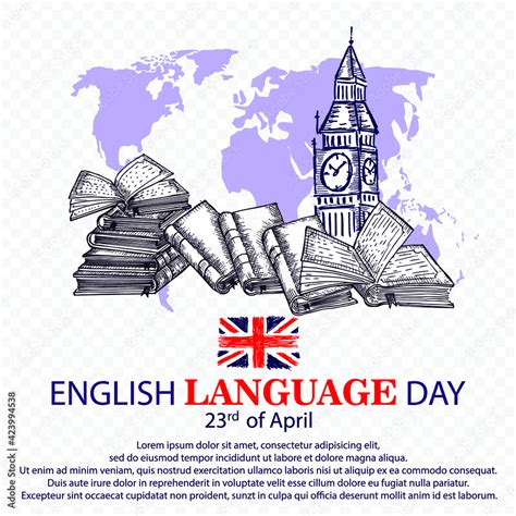 English Language Day, Poster and Banner Vector Stock Vector | Adobe Stock