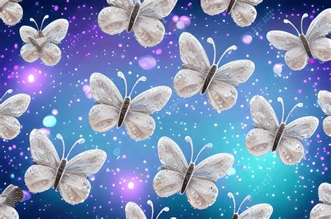 Crystal Butterfly Graphic with Bubble Background · Creative Fabrica