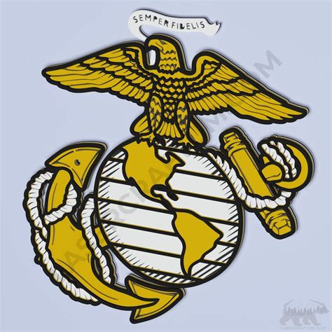 US Marine Corps Logo Layered Design for cutting - LaserCraftum