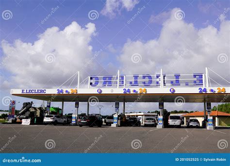 E.Leclerc Supermarket Sign Text And Logo On Flag On Leclerc Store ...