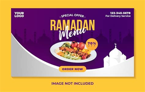 Premium Vector | Ramadan food menu template for banner