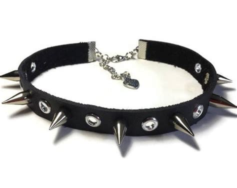 Spike Necklace Spike Choker Gothic Necklace Punk Rock - Etsy