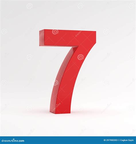 Red Number Seven 7 on White Background Stock Illustration ...