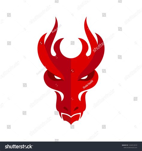 Red Dragon Head Icon Filled Flat Stock Vector (Royalty Free) 1224012019 | Shutterstock