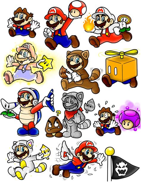 Super Mario 3D Land Power-Up Doodles (Mario) Color by SuperLakitu on DeviantArt