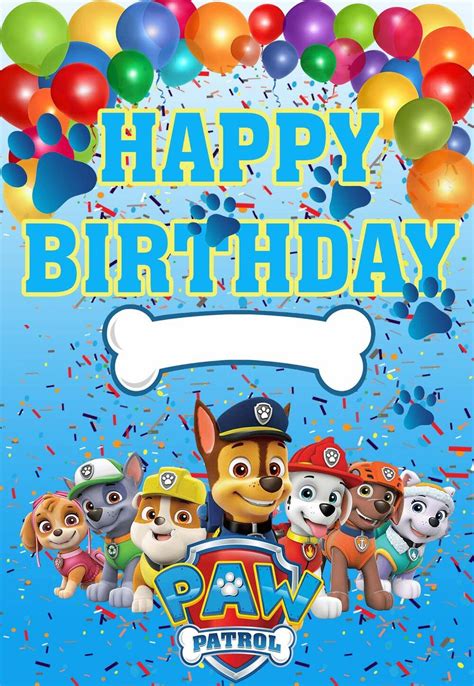 Paw patrol birthday card, Free printable birthday cards, Paw patrol ...