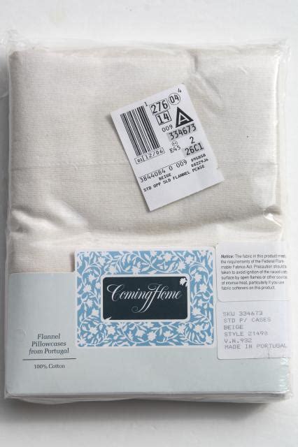 unused Lands End cotton flannel bedding, queen fitted sheets & pillowcases