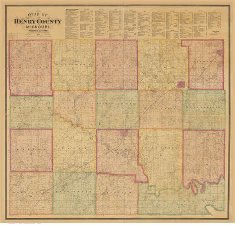 Henry County Missouri 1877 - Old Map Reprint - OLD MAPS