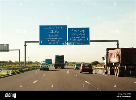 Marrakech & Casablanca Road Signs - Morocco Stock Photo - Alamy