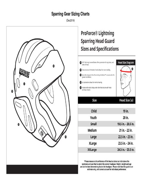 Sparring Gear Sizing Charts | PDF