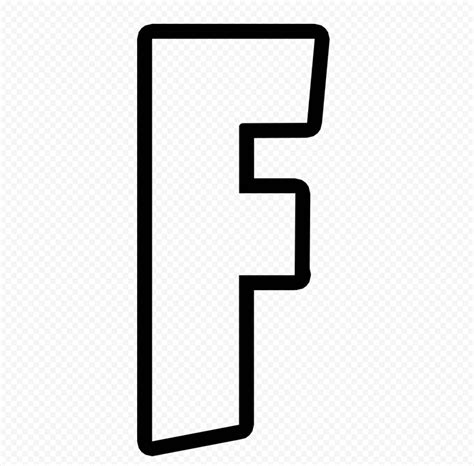 HD F Fortnite Black Outline Logo Letter PNG | Citypng