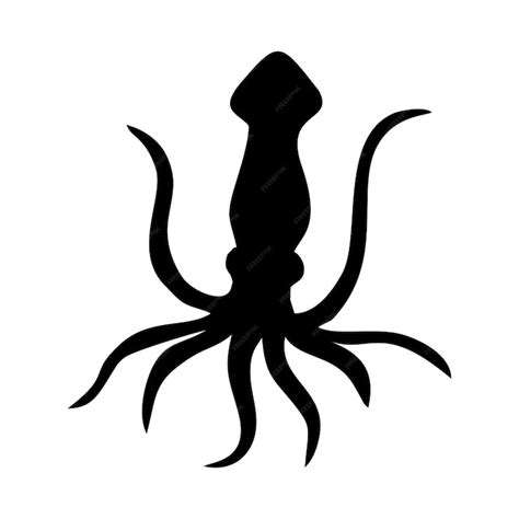 Premium Vector | Black squid silhouette