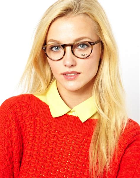 Lyst - Ray-Ban Round Glasses in Brown