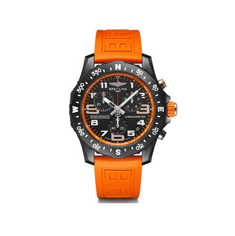 Breitling Endurance Pro Chronometer Orange Rubber Strap Men's Watch ...