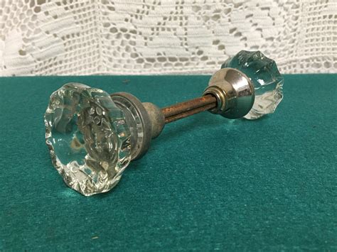 Antique Glass Door Knobs, Vintage Door Hardware, Architectural Salvage, Crystal Door Pulls, 12 ...