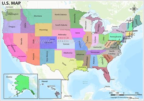 US Map, Map of United States of America