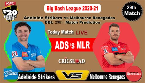 BBL 2021 Live Score, Melbourne Renegades Vs Adelaide Strikers 29th ...