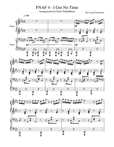 I Got No Time - The Living Tombstone Sheet music for Piano | Download free in PDF or MIDI ...