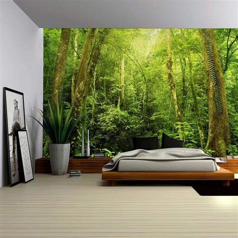 Entrance to a Dark Leafy Forest Wall Mural Removable | Etsy | Large ...