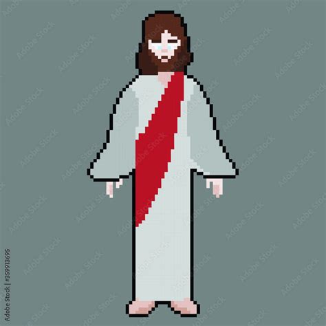 Jesus in pixel art. Vector illustration. Stock Vector | Adobe Stock