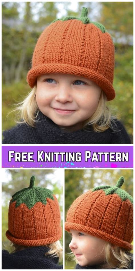 Knit Pumpkin Hat Free Knitting Patterns | Knitting patterns free hats ...
