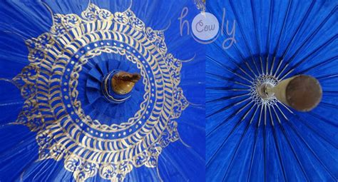 Hand Painted Blue Waterproof Parasol With FREE Umbrella Bag - Etsy | Blue umbrella, Hand painted ...
