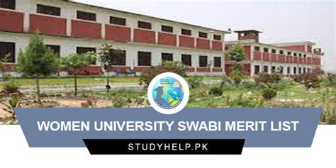 Women University Swabi Merit List 2024