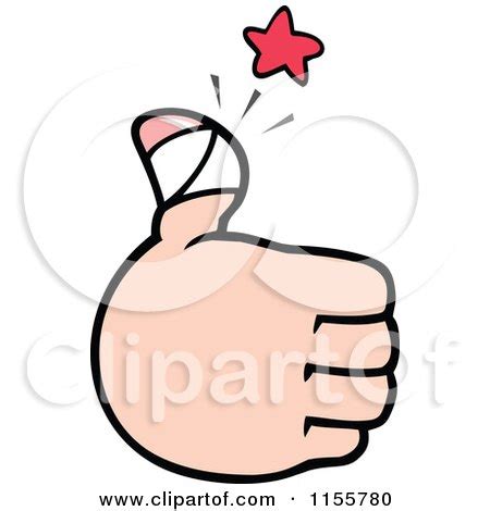 Cartoon of a Hand Holding up a Sore Thumb - Royalty Free Vector Illustration by Johnny Sajem ...