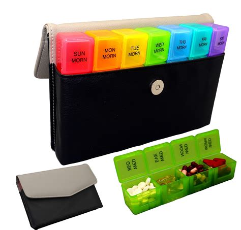 XL Extra Large Pill Organizer 7 Day Weekly XL Travel Box Daily Reminder [9.2″ X 5.8″ X 1.5 ...