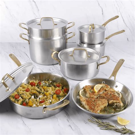 Martha Stewart Stainless-Steel 12-Piece Cookware Set - Walmart.com - Walmart.com