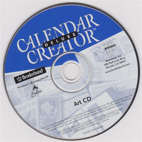 Broderbund Calendar Creator v10 : Broderbund : Free Download, Borrow, and Streaming : Internet ...