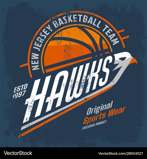 New jersey basketball team logo for clothing Vector Image