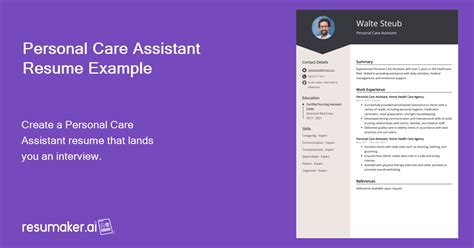 Personal Care Assistant Resume Examples (Template & 20+ Tips)