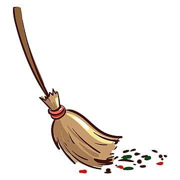 Sweeping Broom Clipart Transparent Background, Broom Sweeping Dirt Illustration Vector On White ...