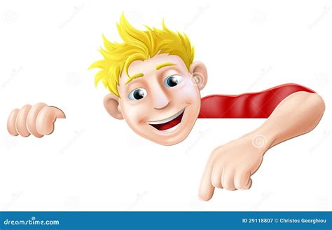 Cartoon Man Pointing stock vector. Illustration of grin - 29118807