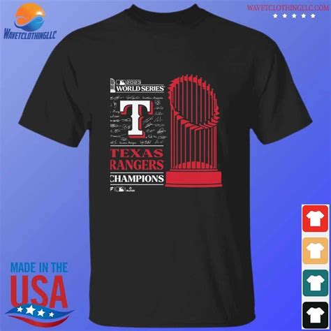 Official Texas Rangers Youth 2023 World Series Champions Signature Roster T-Shirt