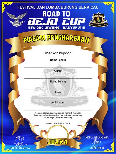 √ 15+ Download Template Piagam Lomba Burung: Word Siap Edit! - ONPOS