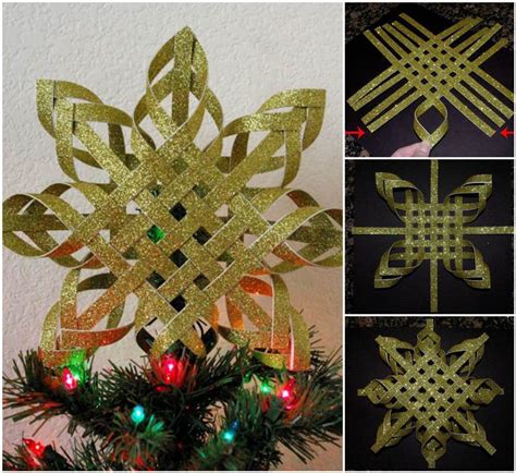 Creative Ideas – DIY Woven Paper Snowflake Ornaments