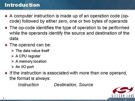 Lecture 4 8051 Instruction Set 8051 Instruction Set