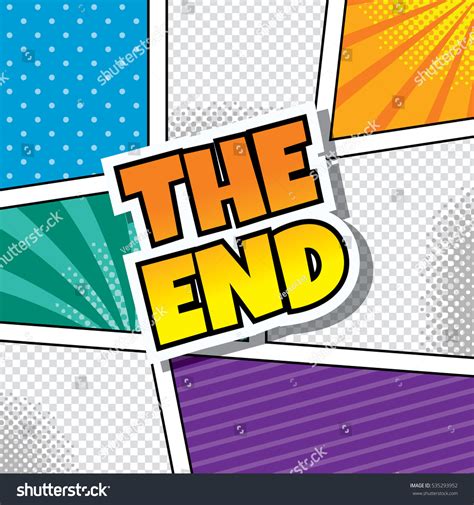 End Cartoon Comic Book Template Stock Illustration 535293952 | Shutterstock