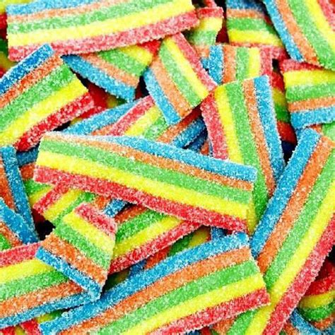 400g 14oz SOUR SUGAR RAINBOW BELTS RETRO SWEETS CANDY PARTY BAG FILLERS ...