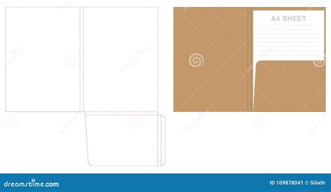 Folder Die Cut Mock Up Template Vector Stock Vector - Illustration of ...