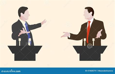 Two Speakers Debate. Vector Illustration | CartoonDealer.com #76832806