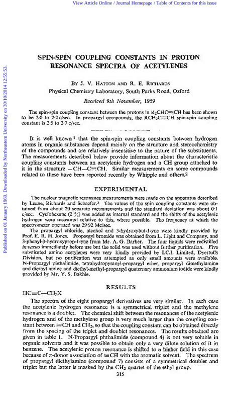 (PDF) Spin-spin coupling constants in proton resonance spectra of ...