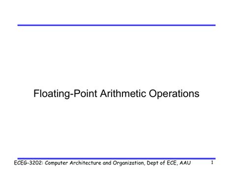 Floating point arithmetic operations