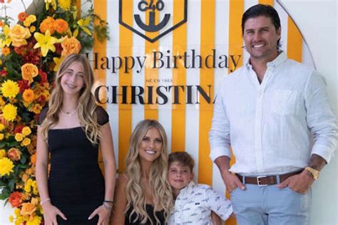 Christina Hall poses with her two older kids and husband at 40th birthday celebration: 'very ...