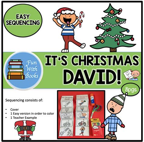 IT'S CHRISTMAS, DAVID! EASY SEQUENCING ~ Book Units by Lynn